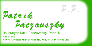 patrik paczovszky business card